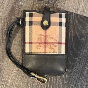 Burberry Plaid Leather Wristlet